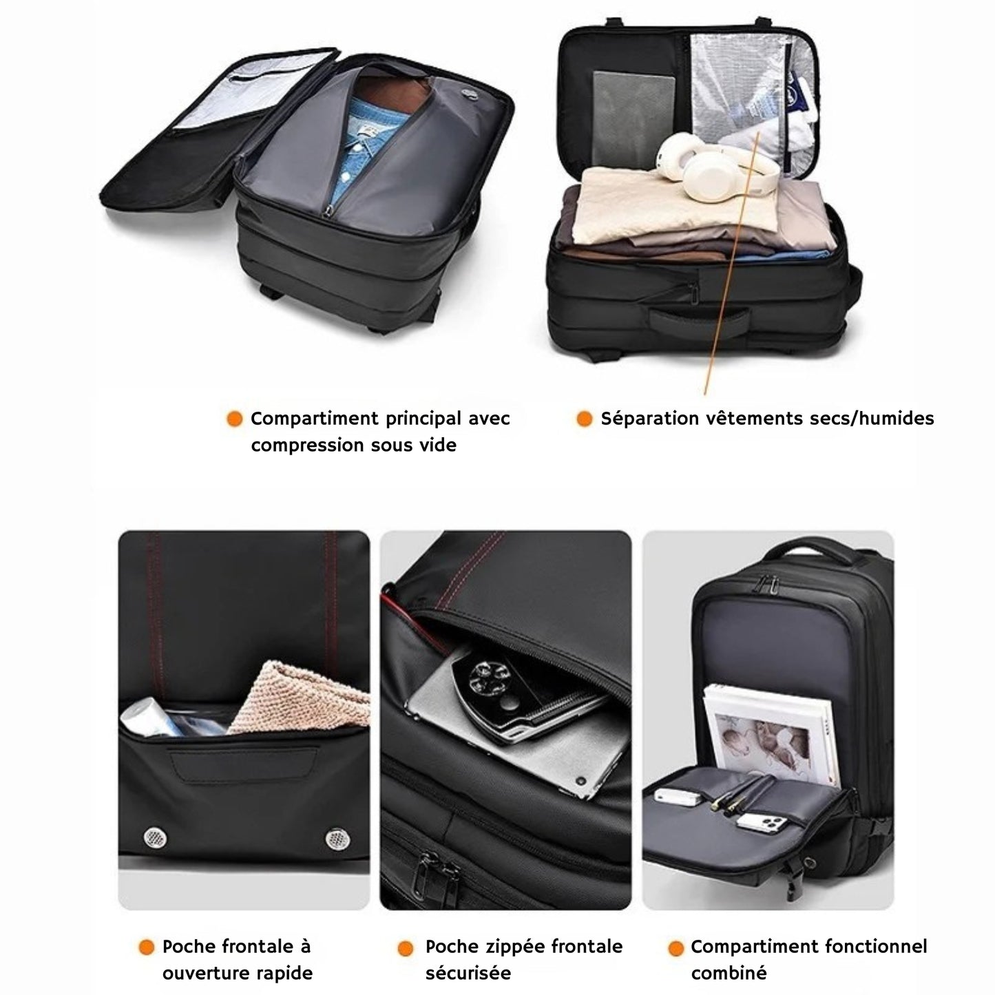 Nomair™ | Sac à Dos Cabine Intelligemment Compressible